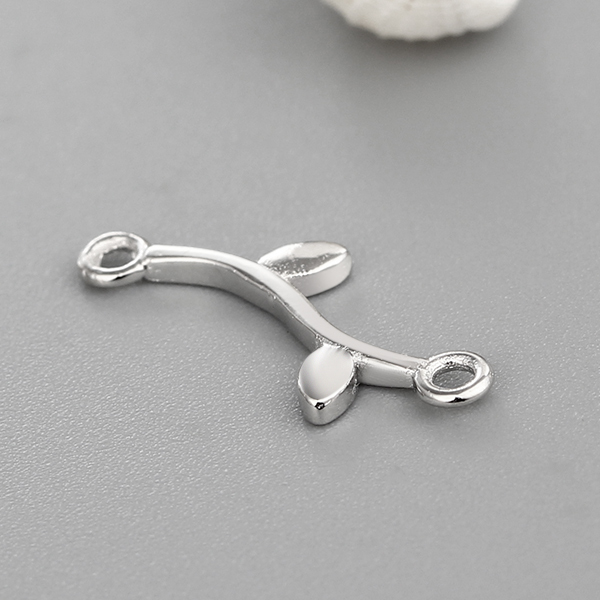 925 Sterling Silver Leaf Branch Connector Charms