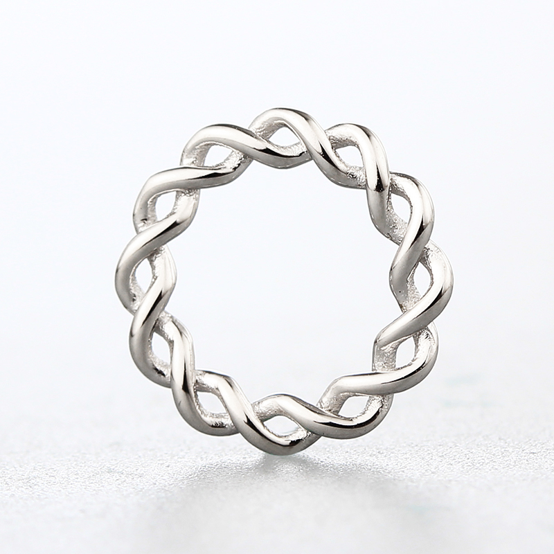 925 Sterling Silver Twist Ring Connector Charms