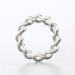 925 Sterling Silver Twist Ring Connector Charms