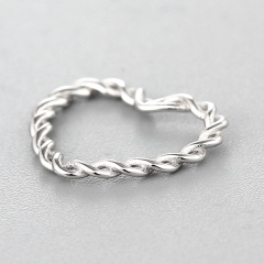 925 Sterling Silver Twist Heart Connector Charms
