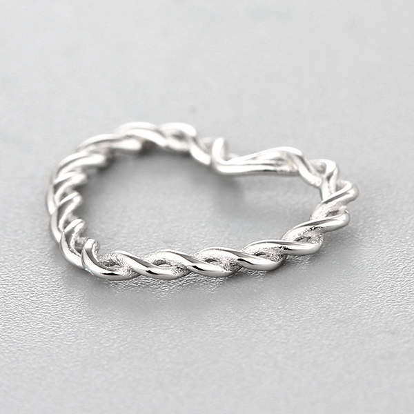 925 Sterling Silver Twist Heart Connector Charms