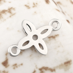 925 Sterling Silver Hollow Cross Connector Charms