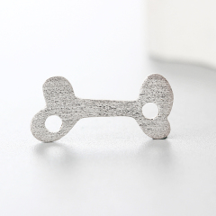 925 Sterling Silver Smooth Or Brushed Bone Charms