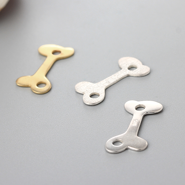 925 Sterling Silver Smooth Or Brushed Bone Charms