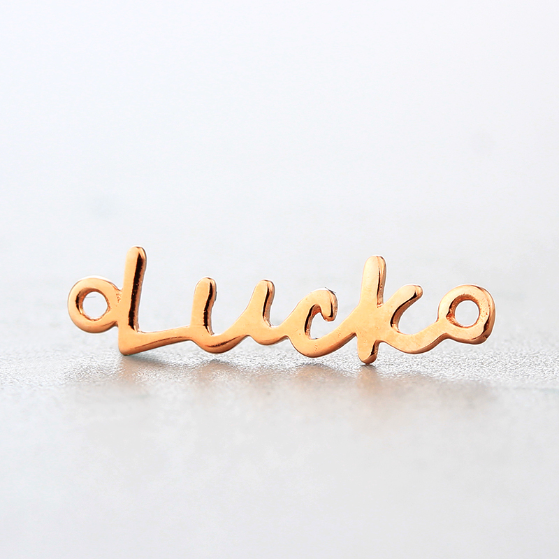 925 Sterling Silver Letter Luck Connector Charms