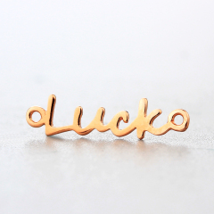 925 Sterling Silver Letter Luck Connector Charms