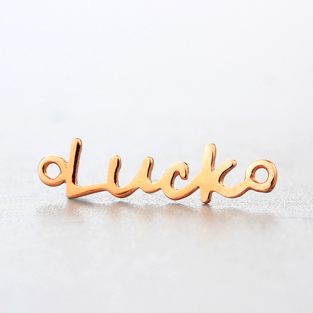 925 Sterling Silver Letter Luck Connector Charms