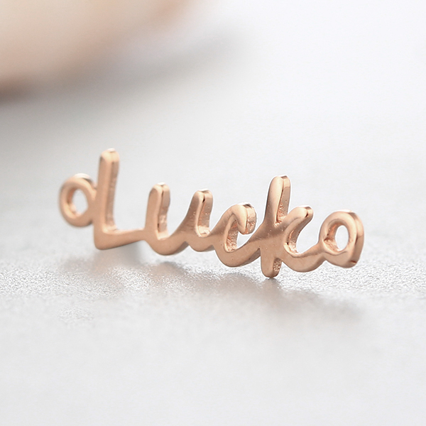 925 Sterling Silver Letter Luck Connector Charms