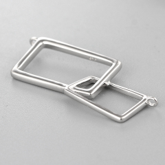 925 Sterling Silver Simple Interlocked Retangle Charms