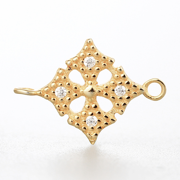 925 Sterling Silver Cubic Zirconia Hollow Diamond Charms
