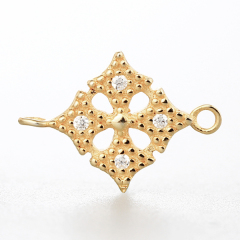 925 Sterling Silver Cubic Zirconia Hollow Diamond Charms