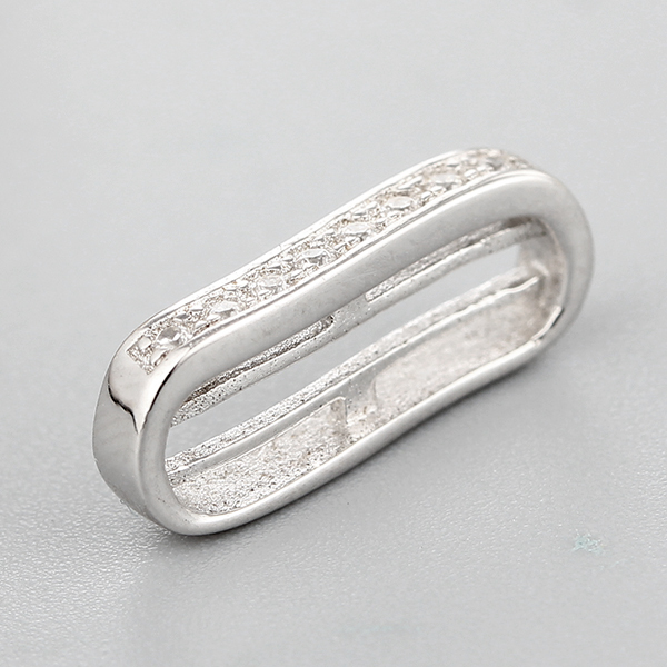 925 Sterling Silver Cubic Zirconia Curved Charms