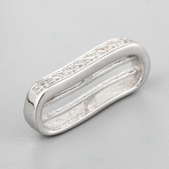 925 Sterling Silver Cubic Zirconia Curved Charms