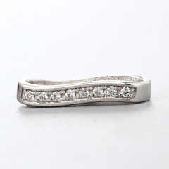 925 Sterling Silver Cubic Zirconia Curved Charms