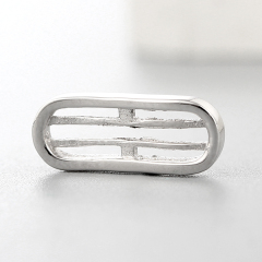 925 Sterling Silver Curved Hollow Bar Charms
