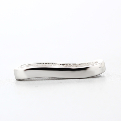 925 Sterling Silver Curved Hollow Bar Charms