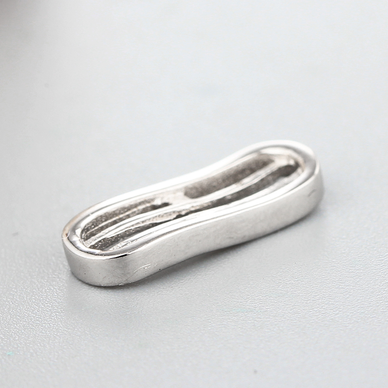 925 Sterling Silver Curved Hollow Bar Charms