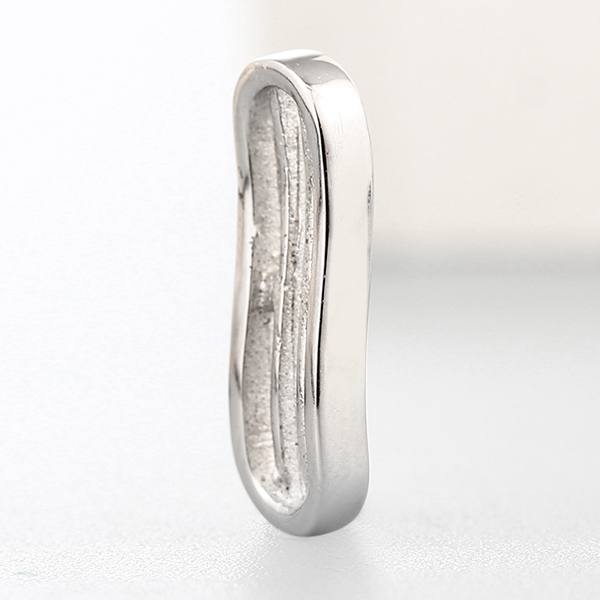 925 Sterling Silver Curved Hollow Bar Charms