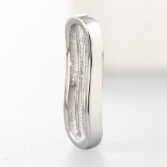 925 Sterling Silver Curved Hollow Bar Charms