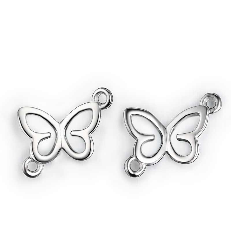 925 Sterling Silver Butterfly Connector Charms