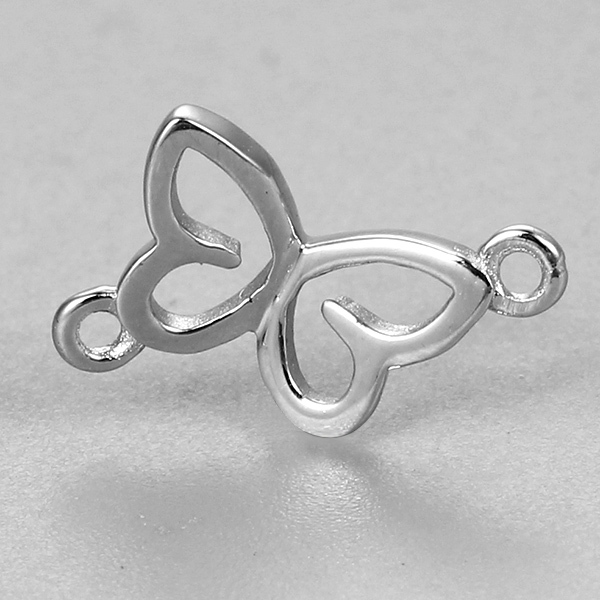 925 Sterling Silver Butterfly Connector Charms