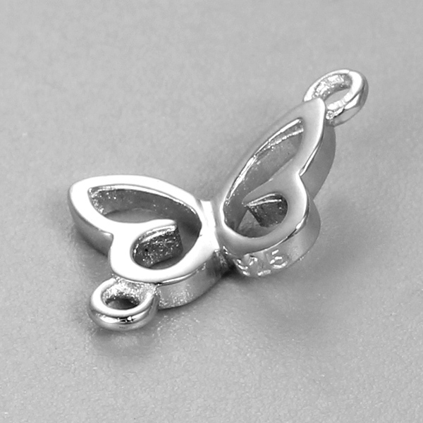 925 Sterling Silver Butterfly Connector Charms