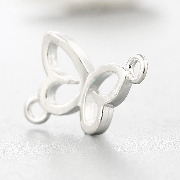 925 Sterling Silver Butterfly Connector Charms