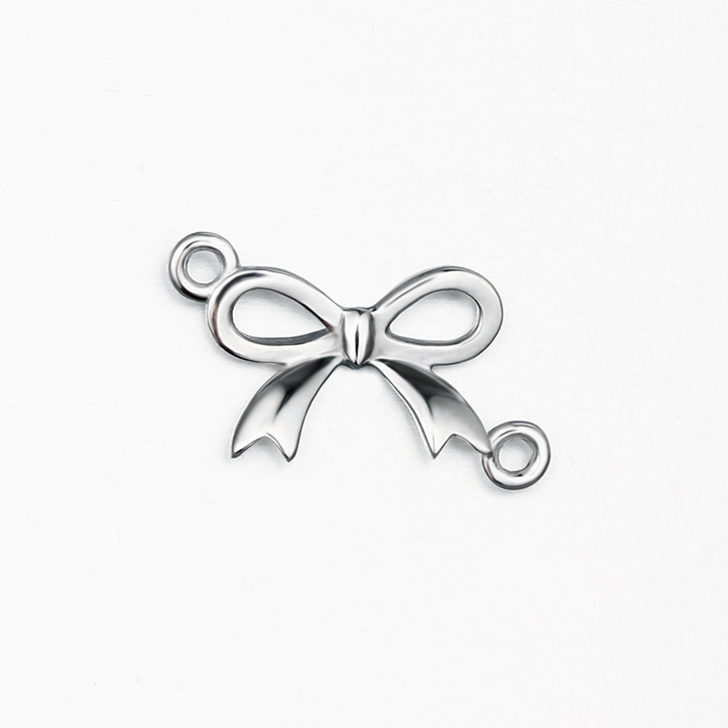 925 Sterling Silver Bow Knot Necklace Connector