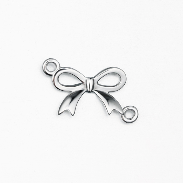 925 Sterling Silver Bow Knot Necklace Connector