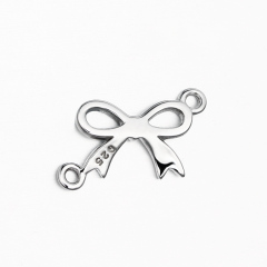 925 Sterling Silver Bow Knot Necklace Connector