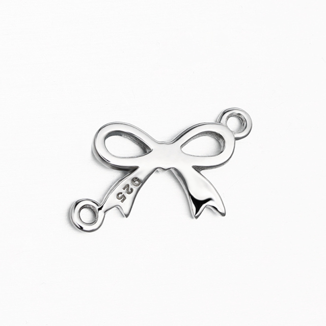 925 Sterling Silver Bow Knot Necklace Connector