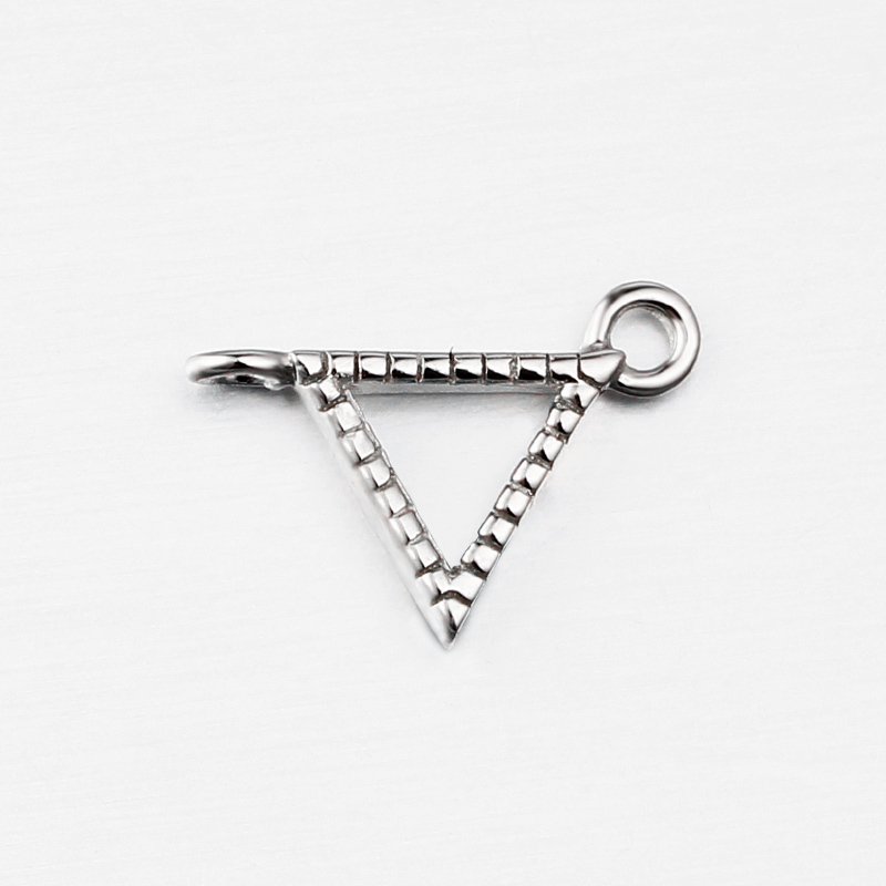 925 Sterling Silver Hollow Triangle Connector Charm