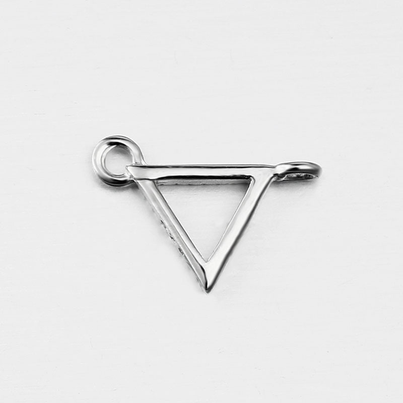 925 Sterling Silver Hollow Triangle Connector Charm