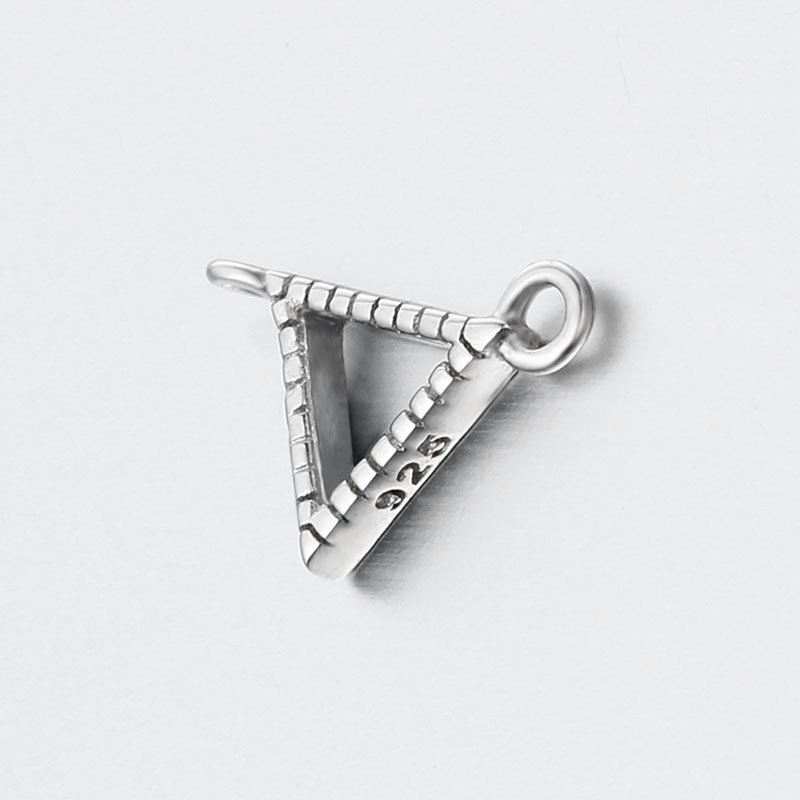 925 Sterling Silver Hollow Triangle Connector Charm
