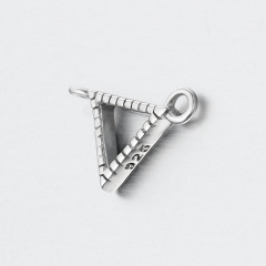 925 Sterling Silver Hollow Triangle Connector Charm