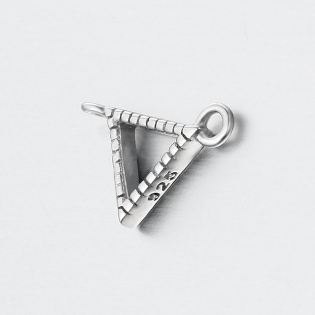 925 Sterling Silver Hollow Triangle Connector Charm