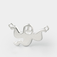 925 Sterling Silver Ghost Connector Charms