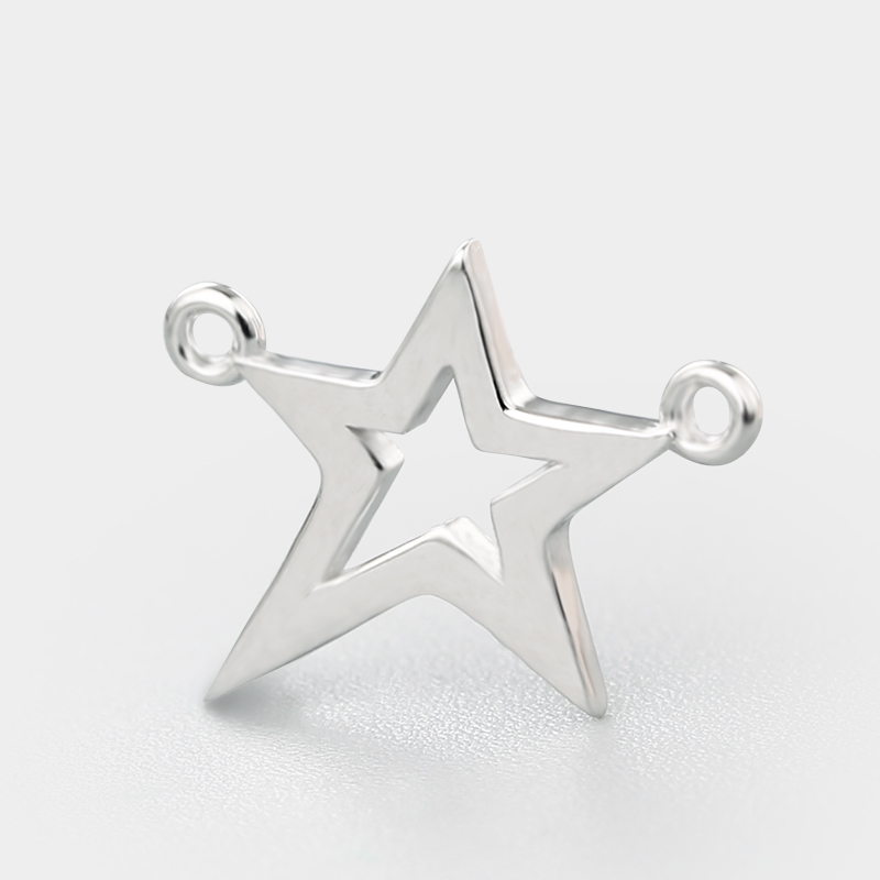 925 Sterling Silver Star Connector Charms