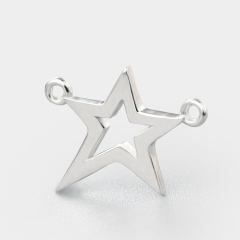 925 Sterling Silver Star Connector Charms