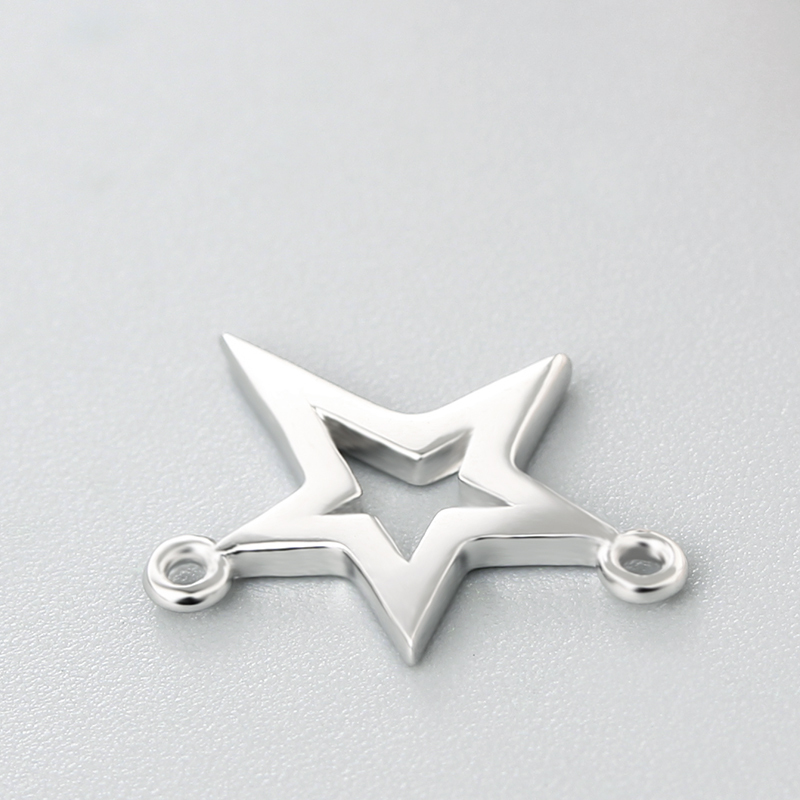 925 Sterling Silver Star Connector Charms