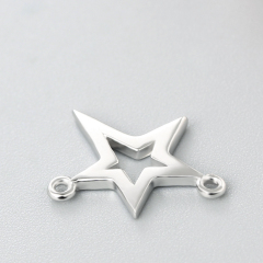 925 Sterling Silver Star Connector Charms
