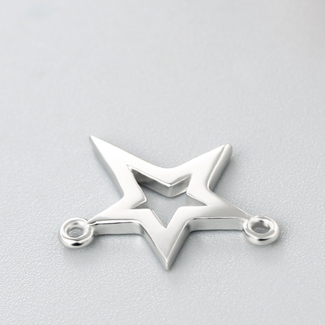 925 Sterling Silver Star Connector Charms