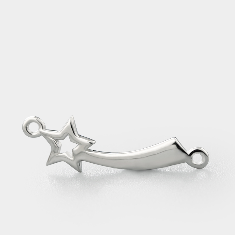925 Sterling Silver Star Bar Connector Charms