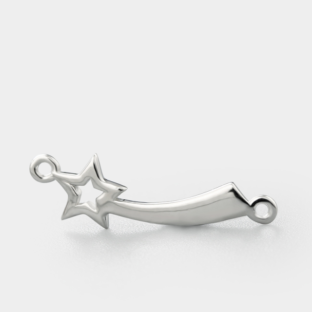 925 Sterling Silver Star Bar Connector Charms