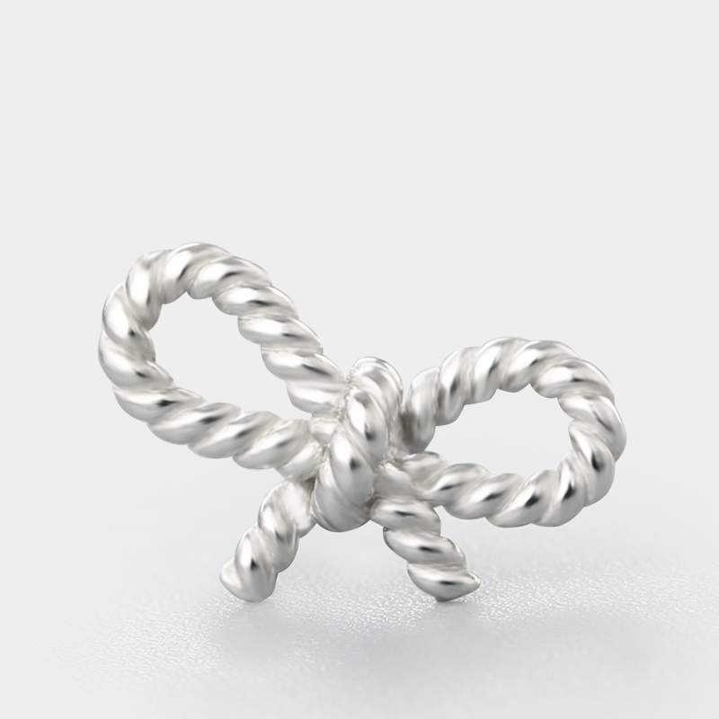 925 Sterling Silver Twist Bowknot Connector Charms