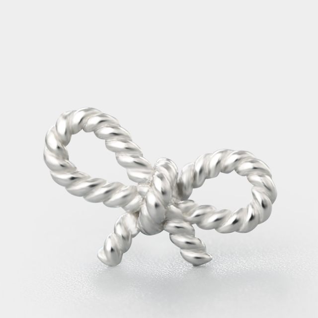 925 Sterling Silver Twist Bowknot Connector Charms