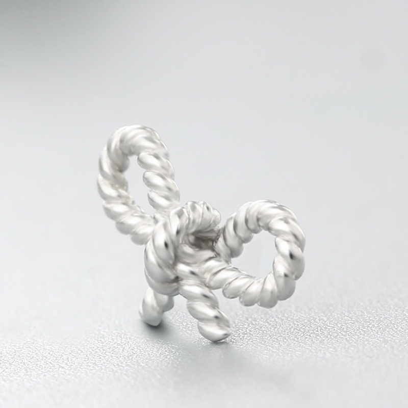 925 Sterling Silver Twist Bowknot Connector Charms