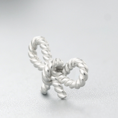 925 Sterling Silver Twist Bowknot Connector Charms