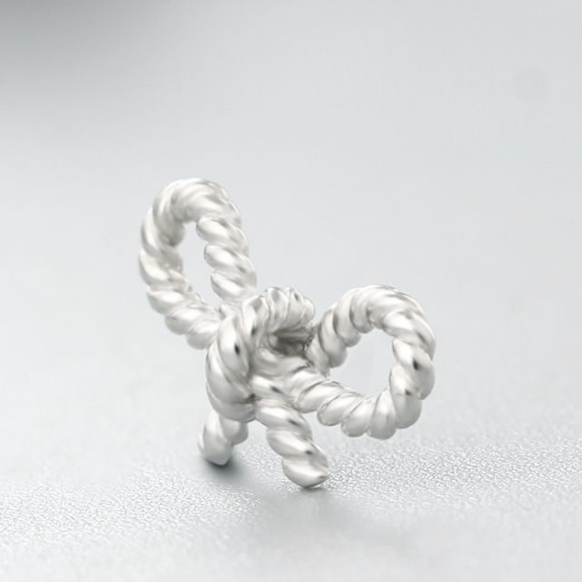 925 Sterling Silver Twist Bowknot Connector Charms