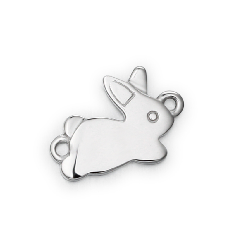 925 Sterling Silver Cute Rabbit Connector Charms